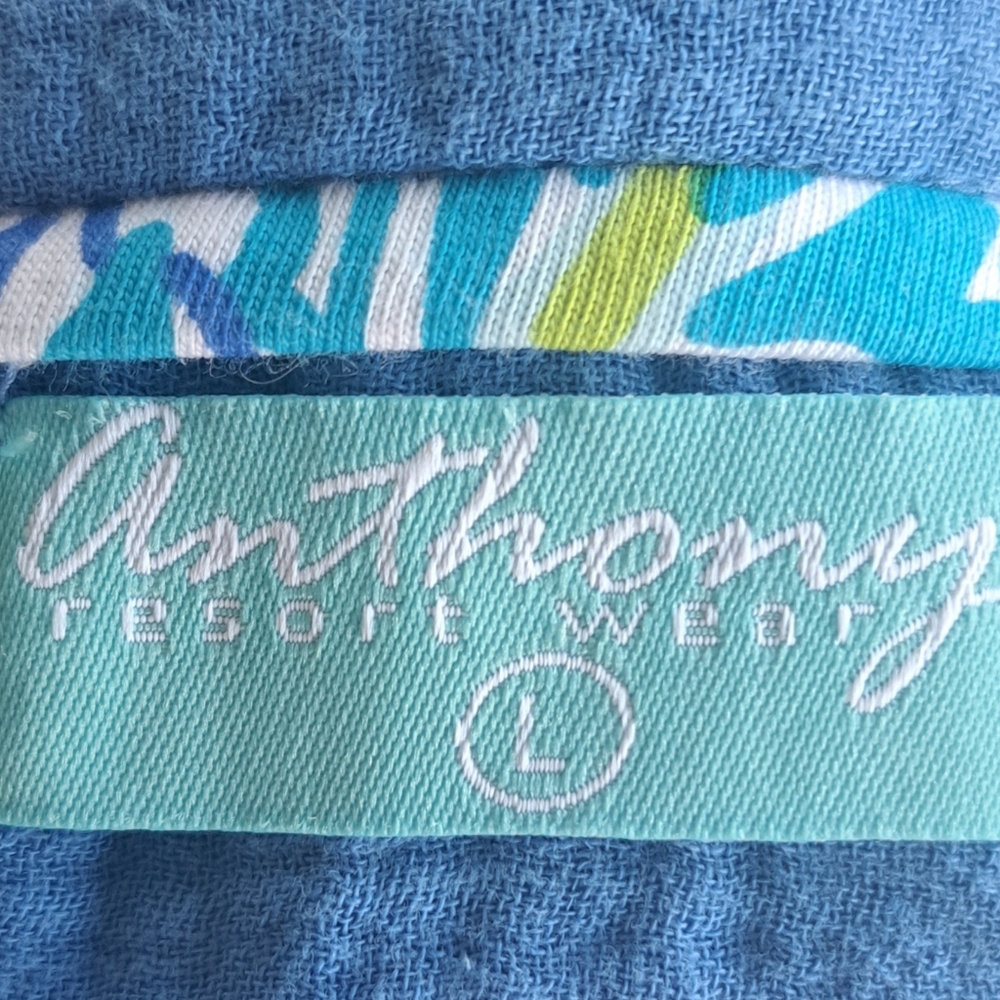 Anthony's Resort Chic Blue V-Neck Blouse - Picture 6 of 8